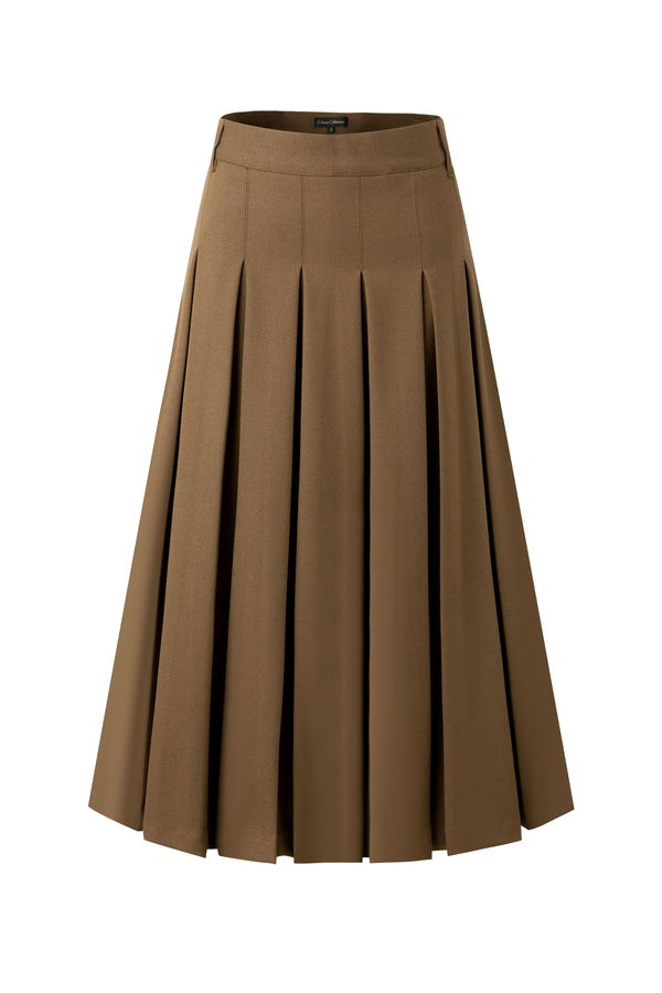 29" Light Brown Pleated Skirt