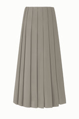 34" Buckle Detail Pleated Skirt Grey