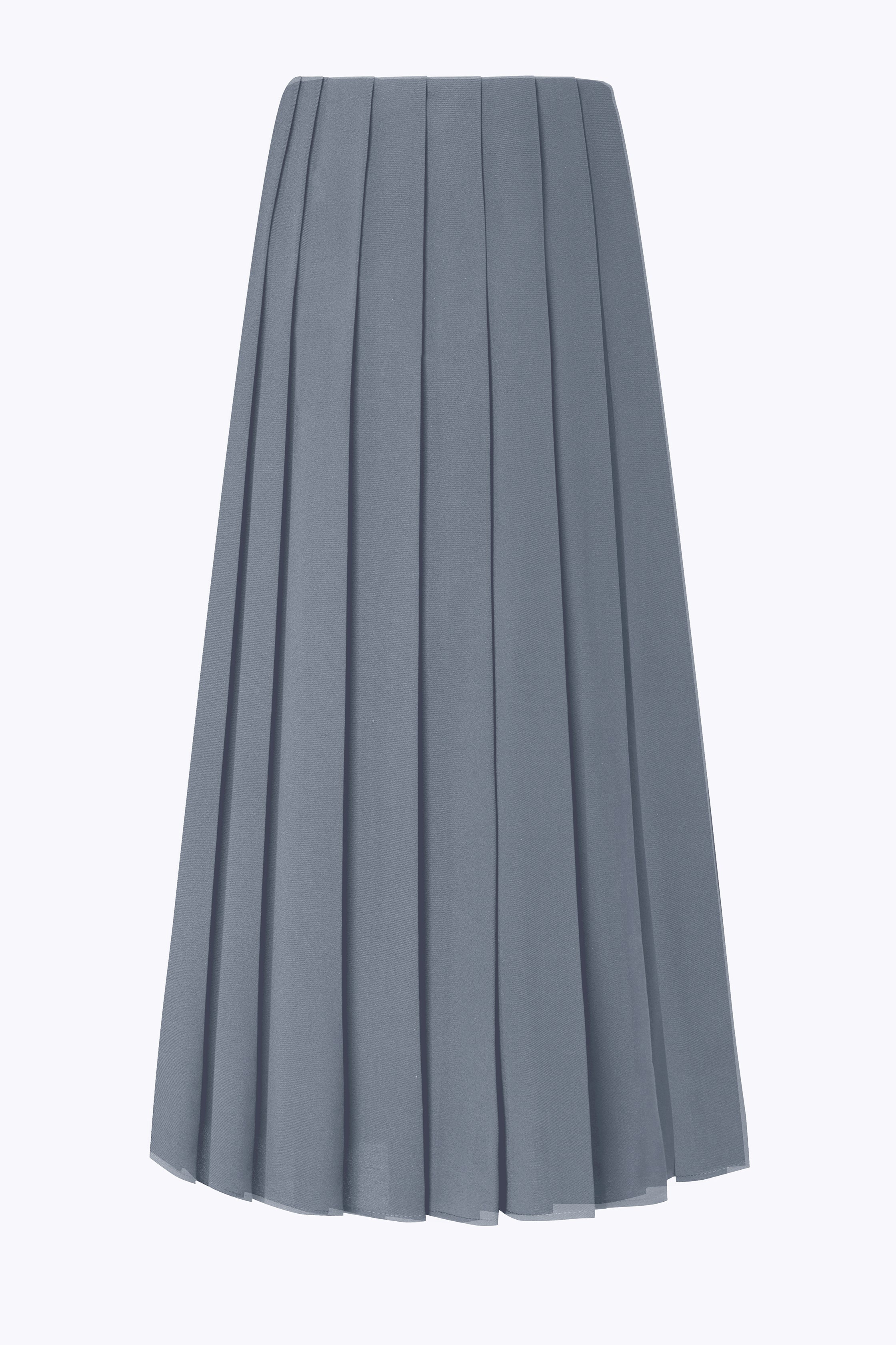 34" Buckle Detail Pleated Skirt Blue