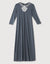 Pull On Nightgown with Medallion Lace Trim Gray