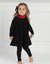 Toddler Girl Playwear Dress with Contrast Turtleneck Black Red