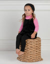 Toddler Girl Velour Round Neck Legging Playwear Set with Spaghetti Straps