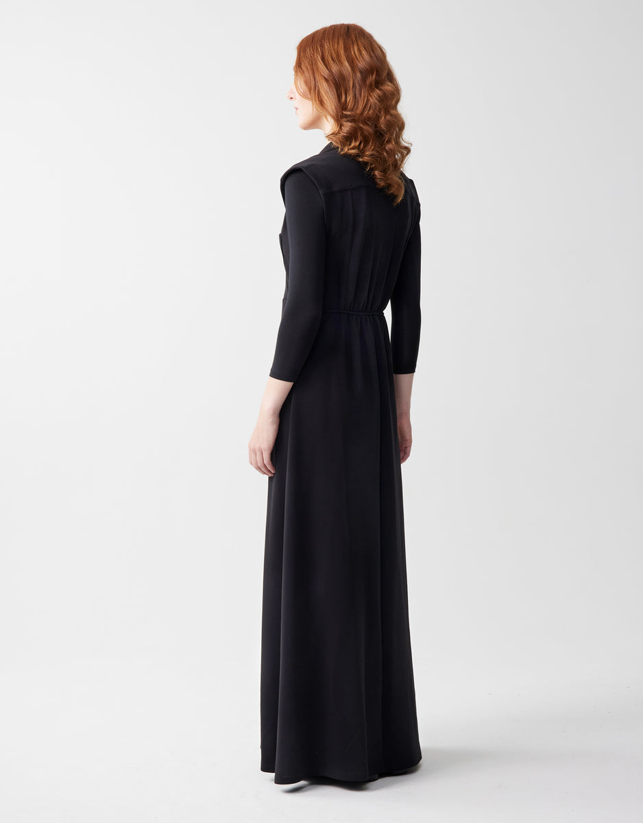Sleeveless Ponte Crossover Maxi Dress Shabbos Robe With