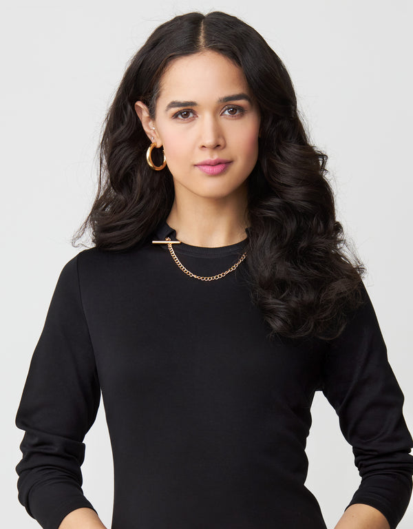 Jersey Maxi Dress Shabbos Robe with Chain Detail