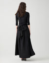 Sleeveless Poly Maxi Dress with Multi Option Wrap Around Sash Black