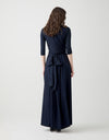 Sleeveless Rayon Maxi Dress with Multi Option Wrap Around Sash Navy