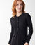 Sparkly Ribbed Cropped Button Cardigan Black