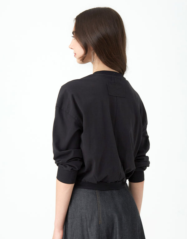 Raw Edged Bubble Sweatshirt Black