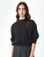 Raw Edged Bubble Sweatshirt Black