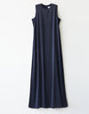 Satin Sleeveless Lined Aline Maxi Dress Shabbos Robe Navy