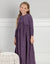 Corduroy Maxi Shabbos Jumper and Matching Cardigan Set Purple