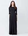 Jersey Princess Seamed Sleeveless Maxi Dress Shabbos Robe with Pockets