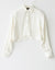 Peau De Soie Cropped Blouse with Jewel Buttons Ivory