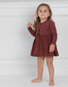 Toddler Girl Corduroy Playwear Set with Matching Cardigan Cinnamon