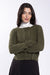 Ribbed Button-Front Olive Cardigan
