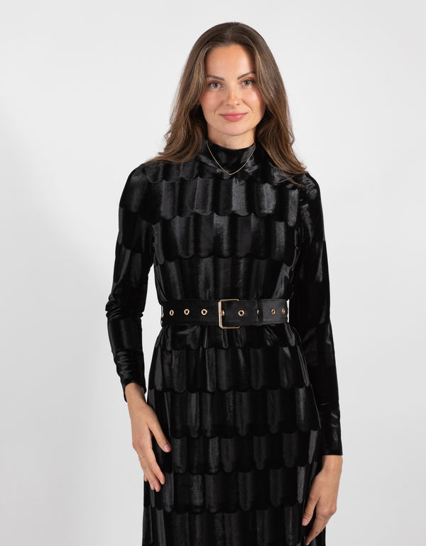 Black Patterned Maxi Dress