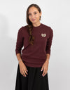Burgundy Top With Crest Embroidery