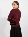 Burgundy Sweatshirt With Black Side Print