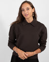 Brown Top With Matching Knit Collar