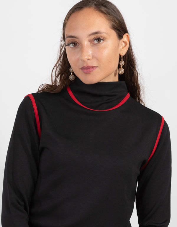 Black Top With Red Trim