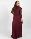 Burgundy Maxi Dress With Knit Vest