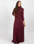 Burgundy Maxi Dress With Knit Vest