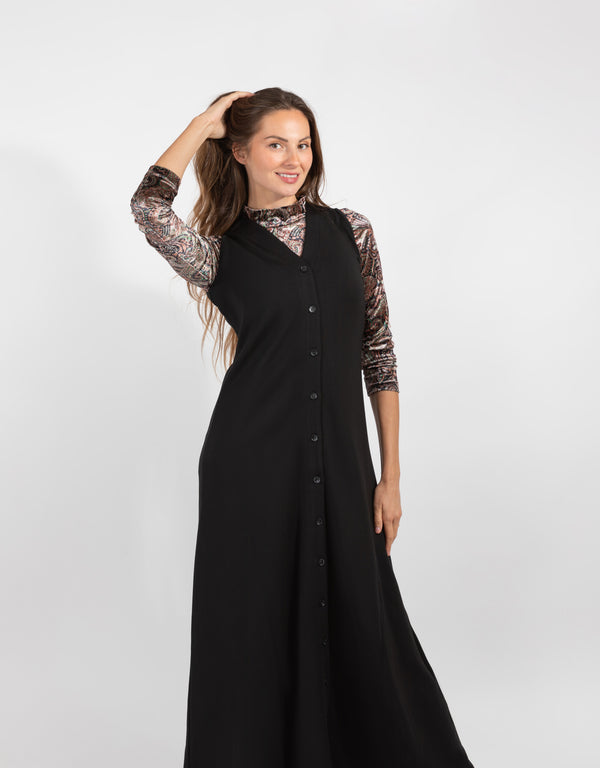 Maxi Jumper With V-Neckline