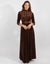 Brown Textured Velvet Maxi Dress