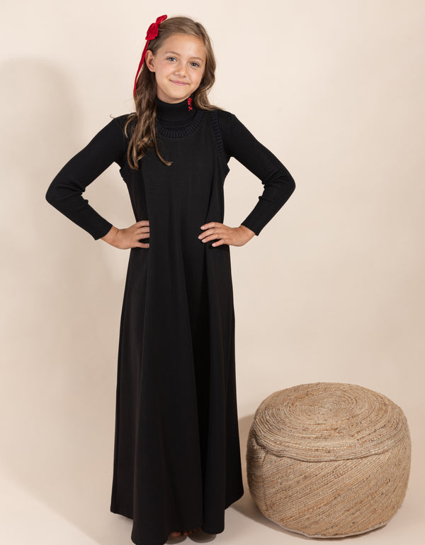Ribbed Collar Maxi Jumper