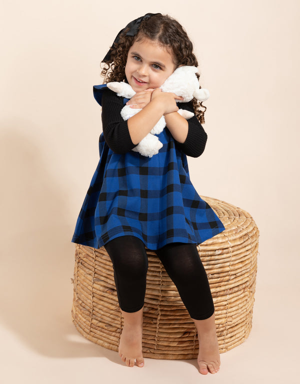 Blue&Black Plaid Maxi Dress