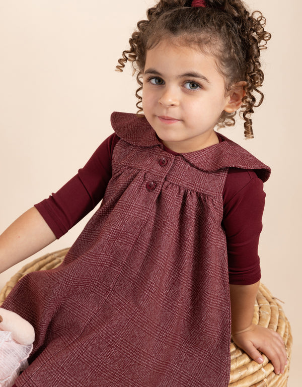 RaeLynn Mono Plaid Maxi Burgundy