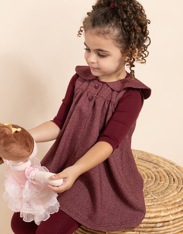 RaeLynn Mono Plaid Maxi Burgundy