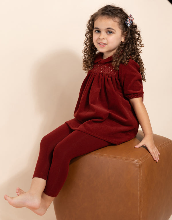 Sienna Smocked Toddler Set Red