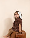 RaeLynn Plaid Smocked Dress Brown