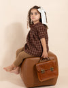 RaeLynn Plaid Smocked Dress Brown