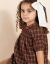 RaeLynn Plaid Smocked Dress Brown