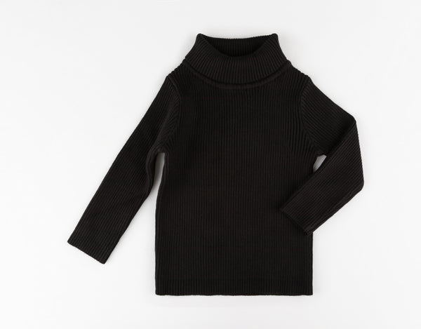 Black Rib Turtle Neck