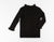 Black Ribbed Top With Ruffled Neckline And Cuffs