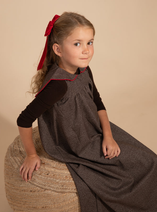 RaeLynn Mono Plaid Maxi Brown