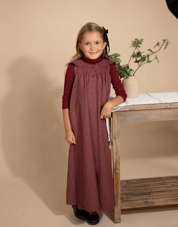 RaeLynn Mono Plaid Maxi Burgundy
