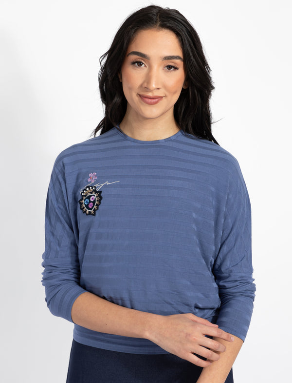 Sky Heart Embroidered Top