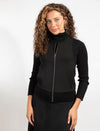 Zip-Front Black Vest With A Sleek Fit And Cozy Pockets