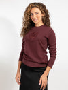 Burgundy Long-Sleeve Top With Embroidered Logo