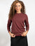 Burgundy Long Sleeve Top With Stylish Contrast Trim