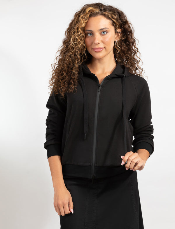 Black Zip Up Hoodie With Sleek Modern Style