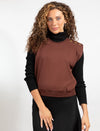 Choc. Brown Sleeveless Top With Chic Shoulder Button Detail