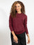Burgundy Long-Sleeve Top With Floral Design