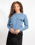 Moonlight Blue Top With Statement Flap Pockets And a Sleek, Modern Fit