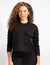 Cropped Black Long-Sleeve Top With Double Pocket