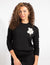 Black Long-Sleeve Top With White Floral Design